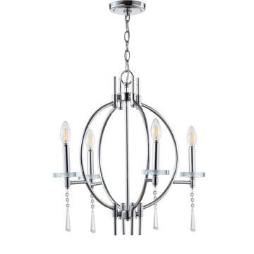 Laura 23" Crystal/Metal LED Chandelier - JONATHAN Y